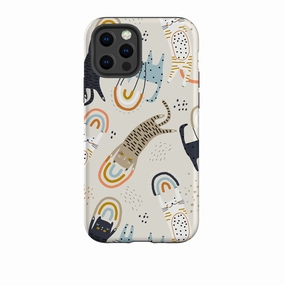 Rugged Texture Design iPhone Tough Case - Rainbow Cats