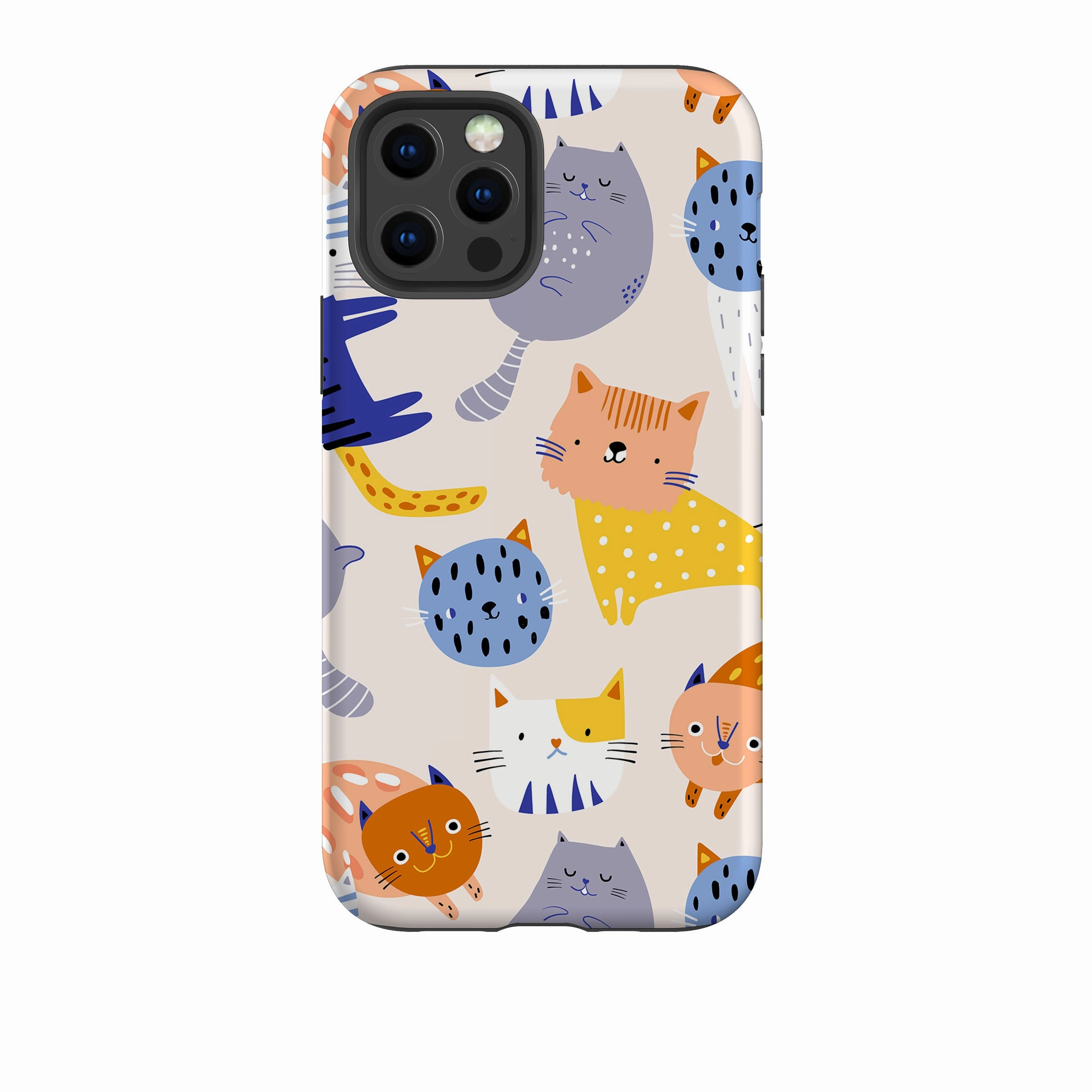iPhone Tough Case - Cool Cats Hybrid Build Texture Tactile Buttons