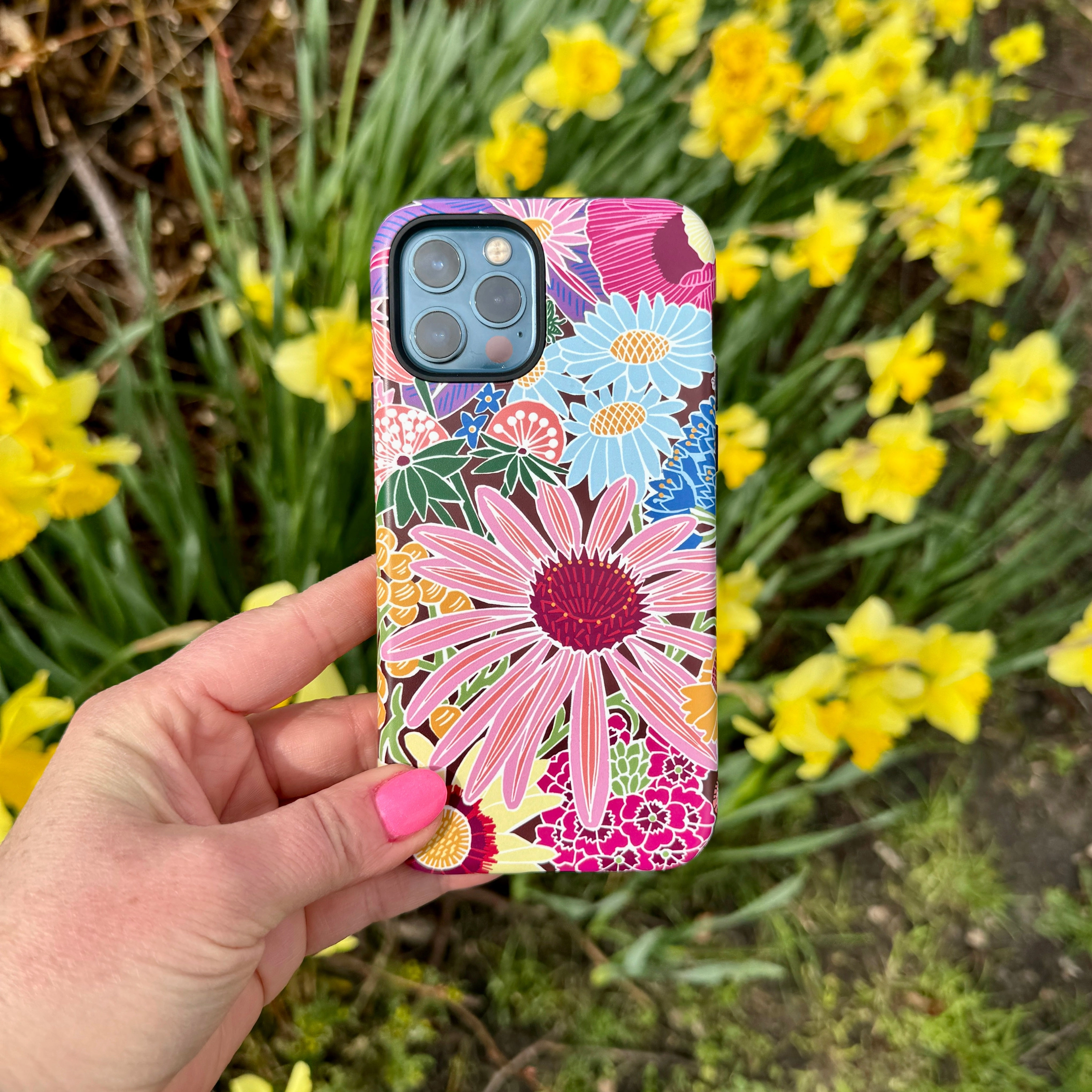 easy installation Clear Design iPhone Tough Case - Jigsaw Floral 1 By Kate Heiss