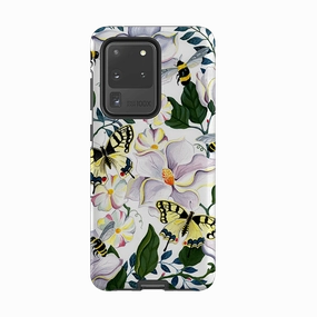 Durable Build Texture Protective Layer Samsung Tough Case - Bees And Magnolia By Bex Parkin