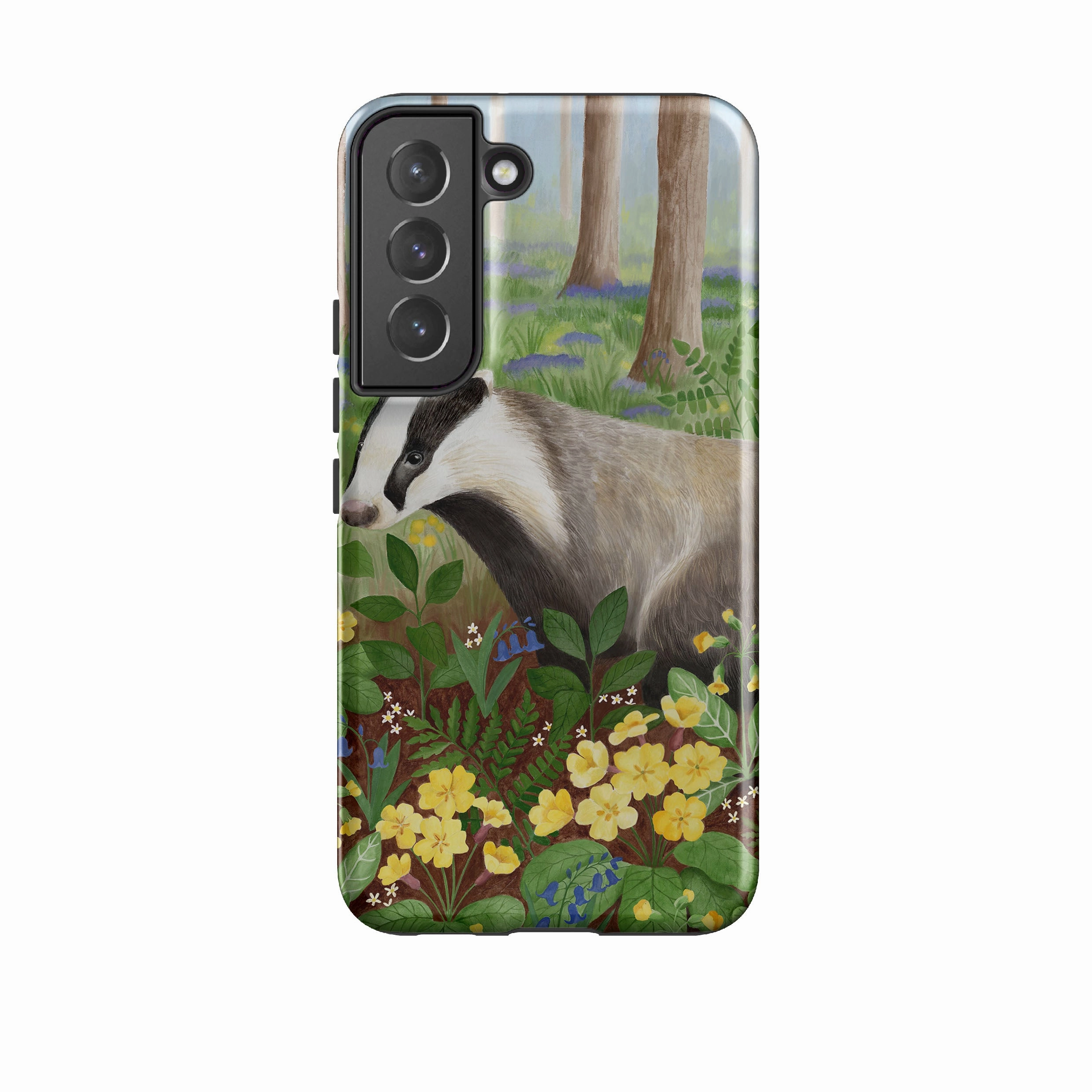 Samsung Tough Case - Bluebell Badger By Bex Parkin Shockproof Frame Polished Finish Texture