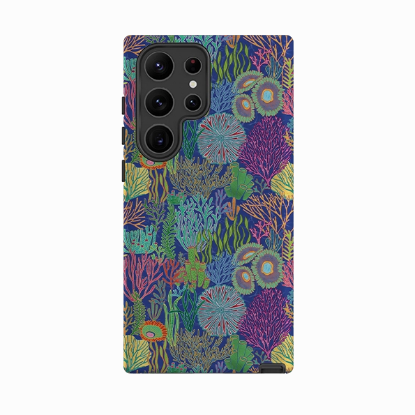 Ergonomic grip Clear Protection Samsung Tough Case - Coral By Natalie Pedetti Prack