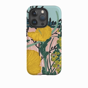iPhone Tough Case - Yellow Poppies By Kate Heiss Simple Finish Luxury Feel