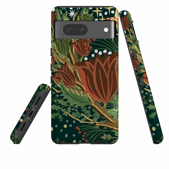 Google Tough Case - Xmas Deer II By Emma Frances Grant Soft Protection Edge Marble finish