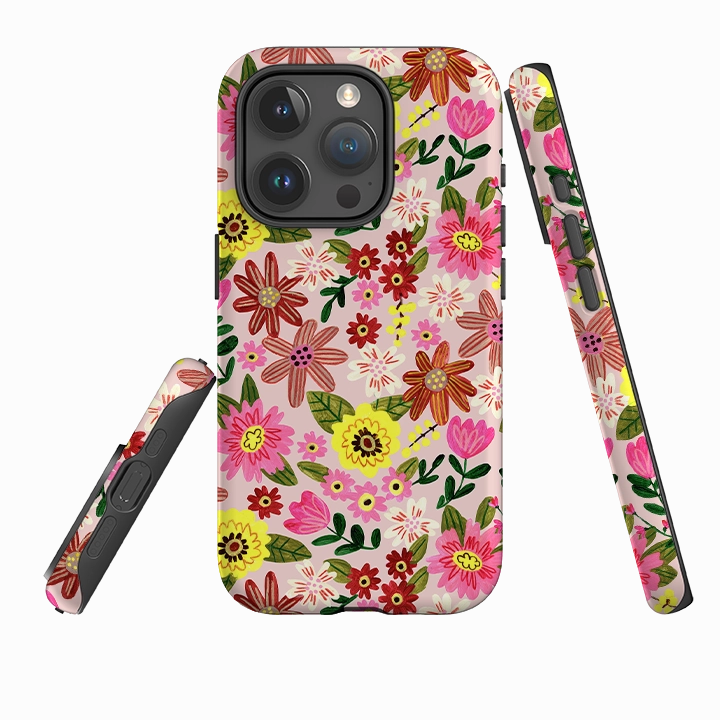 iPhone Tough Case - Spring Floral I By Caroline Bonne Muller Modern Edge Layer Grip Control