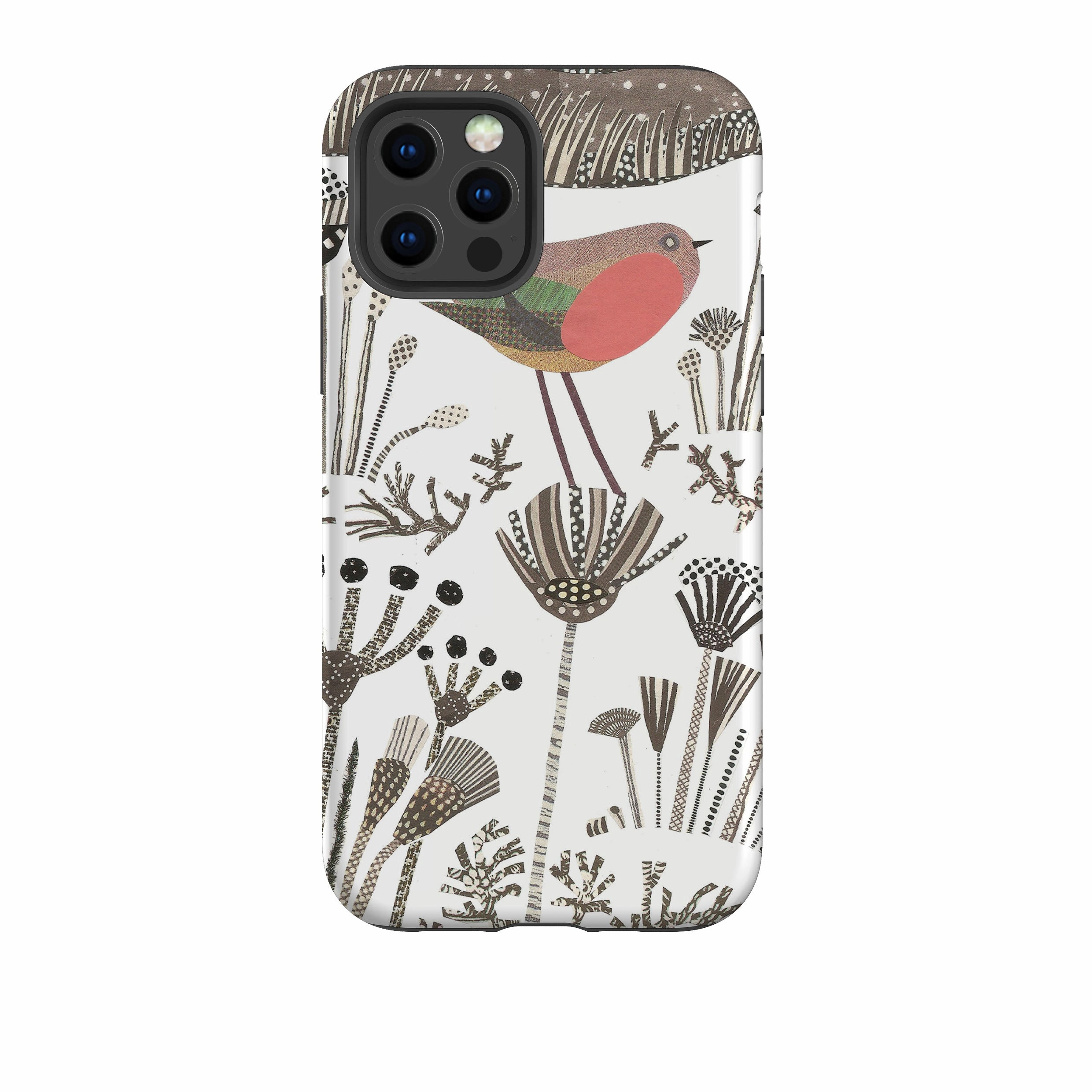 iPhone Tough Case - Robin in Snow By Jane Robbins Textured Comfort Minimal Pattern Texture