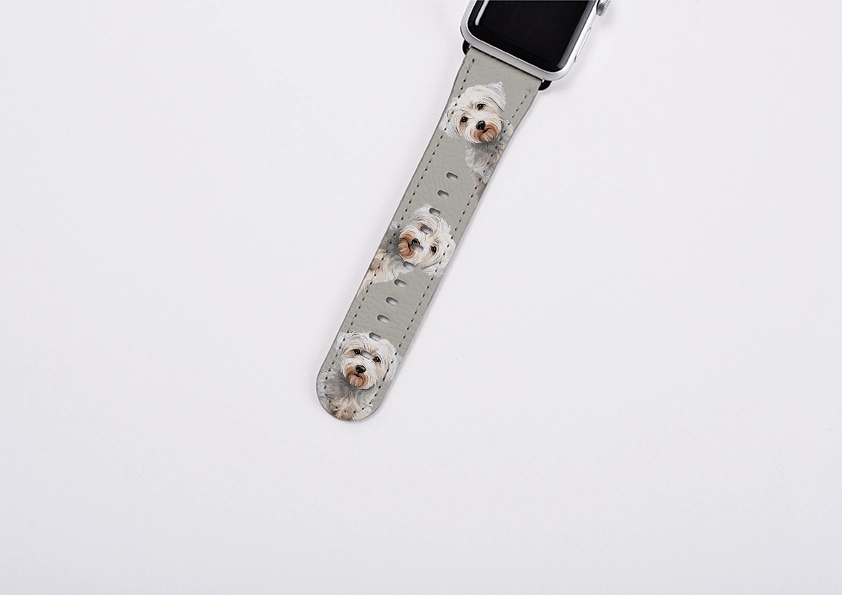Fashion Design Westiepoo Grey Apple Watch Strap