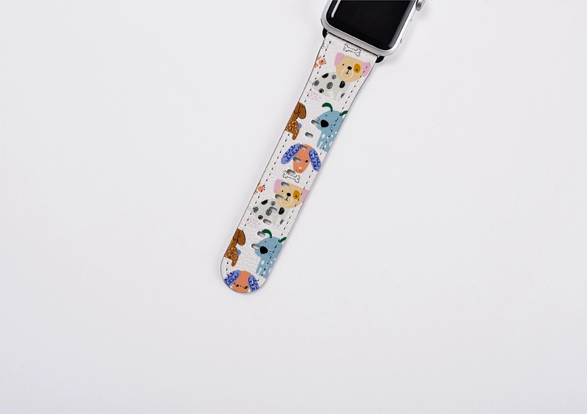 Durable Fitness Gear Breathable Construction Cute Dogs Apple Watch Strap