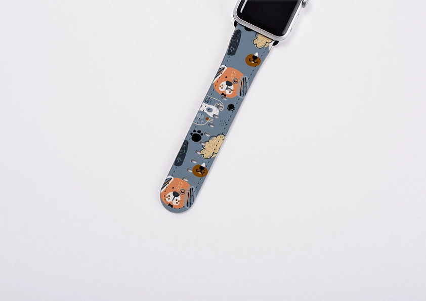 Stylish Comfort Vegan Leather Dog Smile Apple Watch Strap