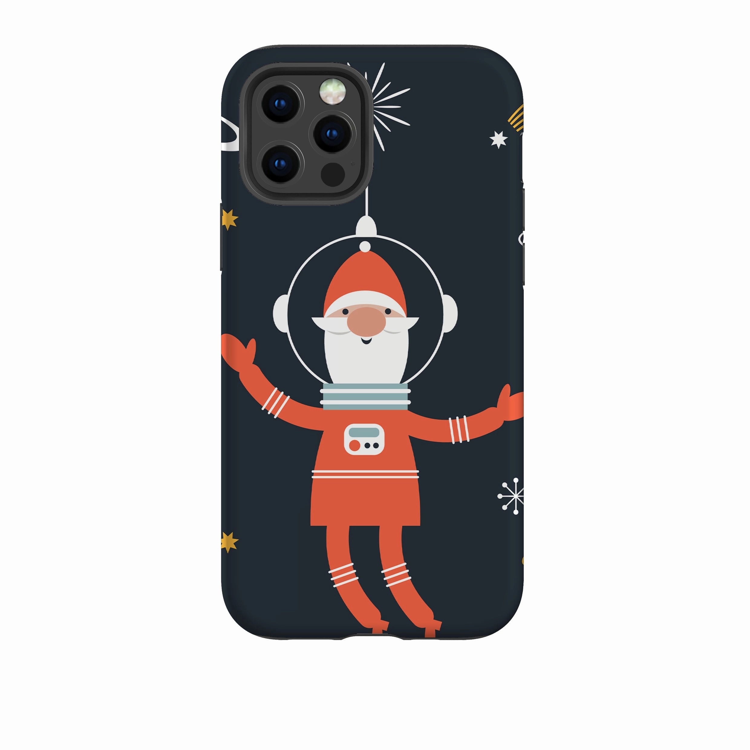 iPhone Tough Case - Cosmic Santa Clear View Casual Design