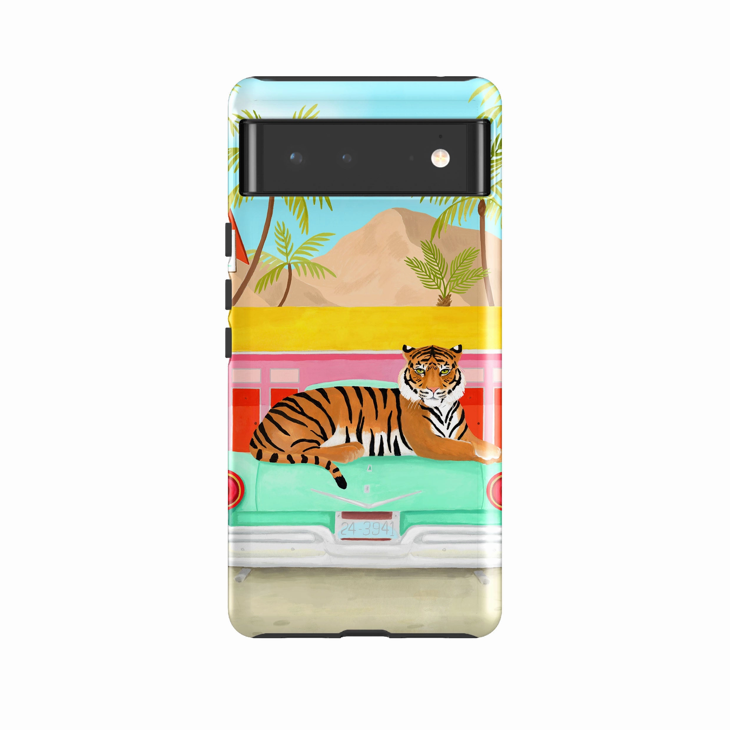 Protective Shell Design Google Tough Case -  Palm Motel Tiger By Bex Parkin