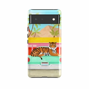 Pocket Ready Google Tough Case -  Palm Motel Tiger By Bex Parkin