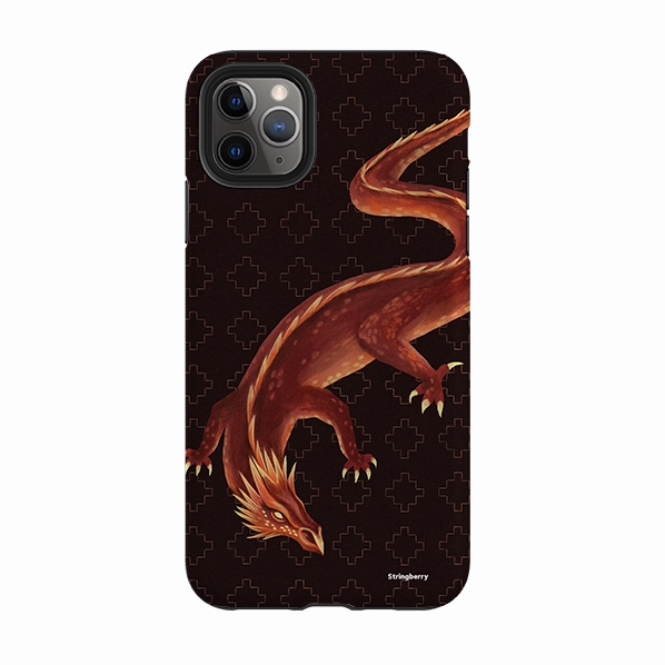 Shock Absorption Layer Durable Build Quality iPhone Tough Case - Beowulf Dragon By Anna Stead