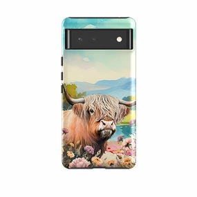 Google Tough Case -  Highland Cow I Modern Aesthetic Protective Detailing