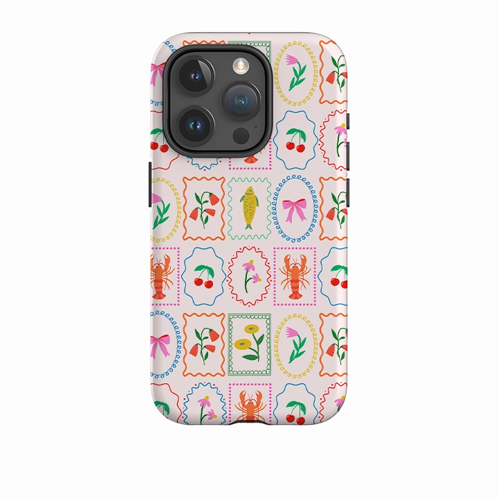 iPhone Tough Case - Chic Stamps Gloss Surface