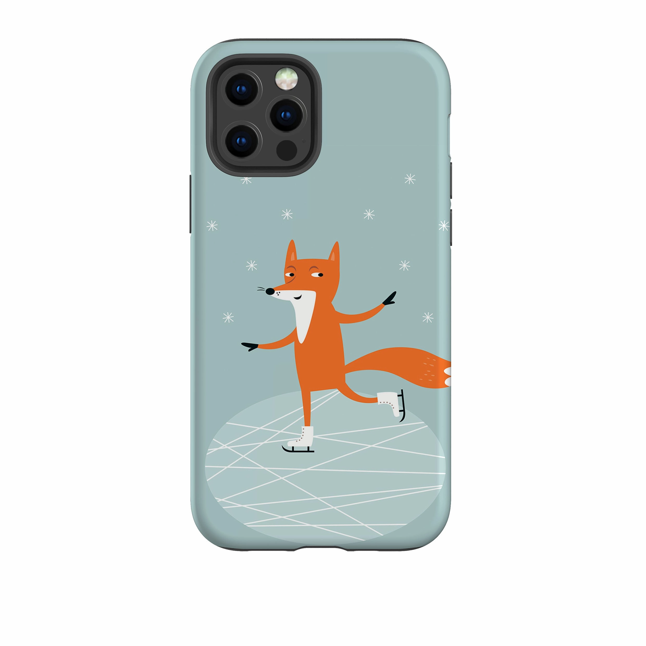 iPhone Tough Case - Icy Foxy Patterned Design Smooth Coating