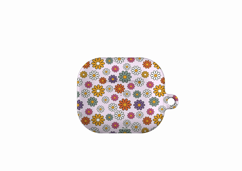magnetic hook protector sleek portable airpods cover Mixed Daisies Airpod Case Gen 4