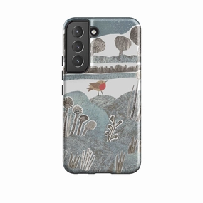 Minimal Touch Flexible Touch Samsung Tough Case - Frost Robin By Jane Robbins