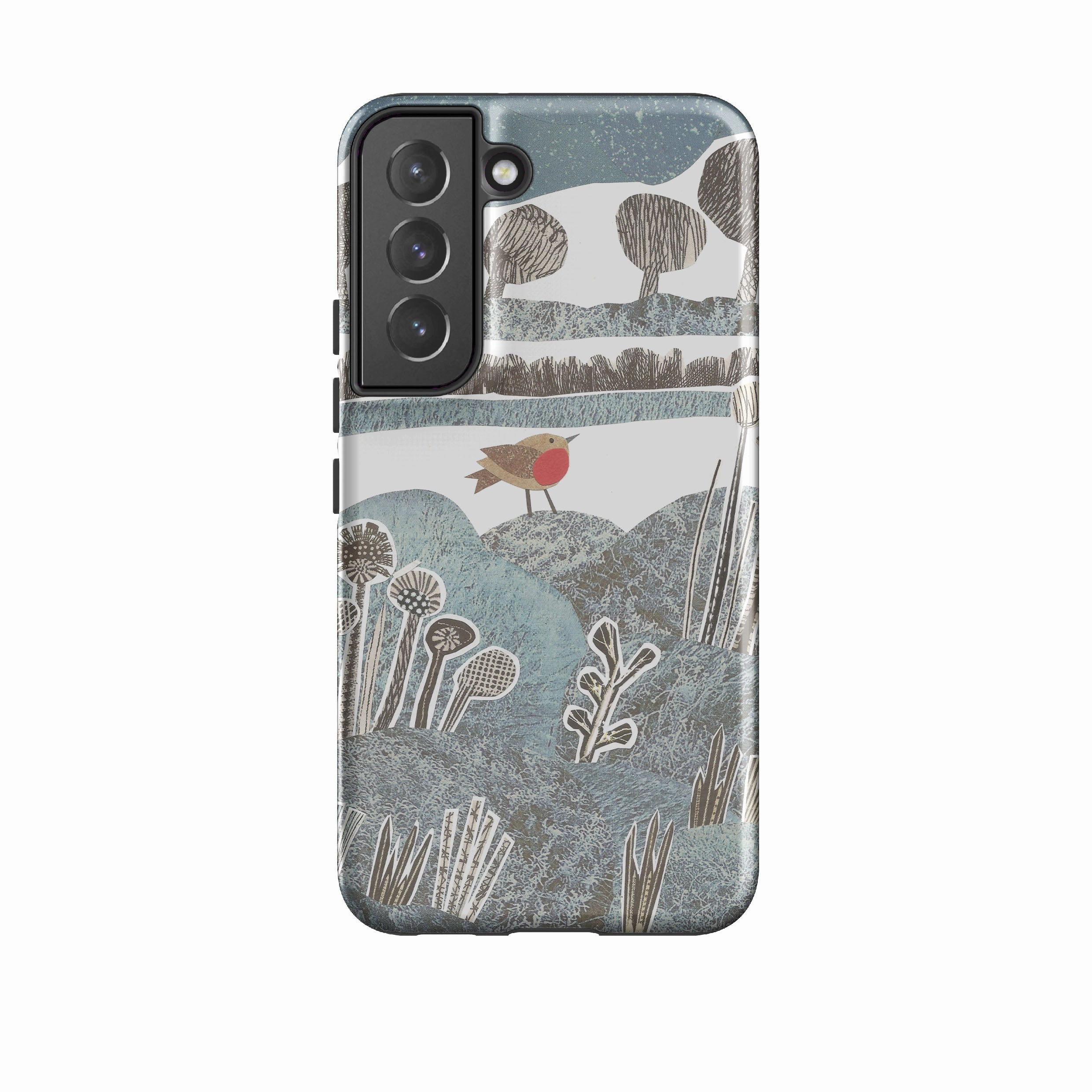 Minimal Touch Flexible Touch Samsung Tough Case - Frost Robin By Jane Robbins