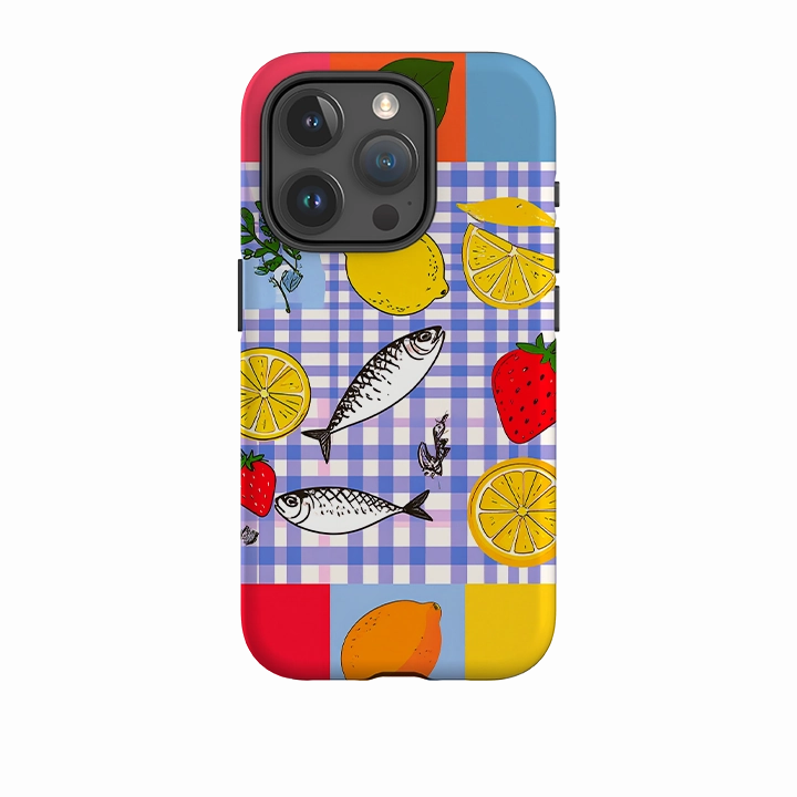 Sleek Surface Elegant Finish iPhone Tough Case - Sardines and Checks