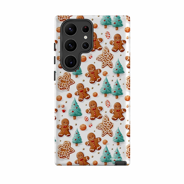 Smooth Pattern Finish Samsung Tough Case - Ginger Bread Xmas