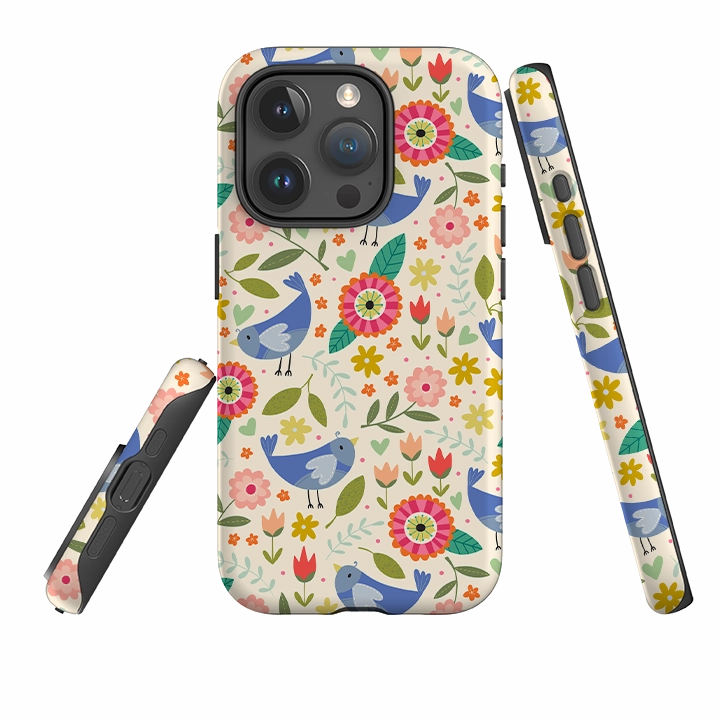 iPhone Tough Case - Bird Pattern I By Suzy Taylor Matte Protection Fashion Choice