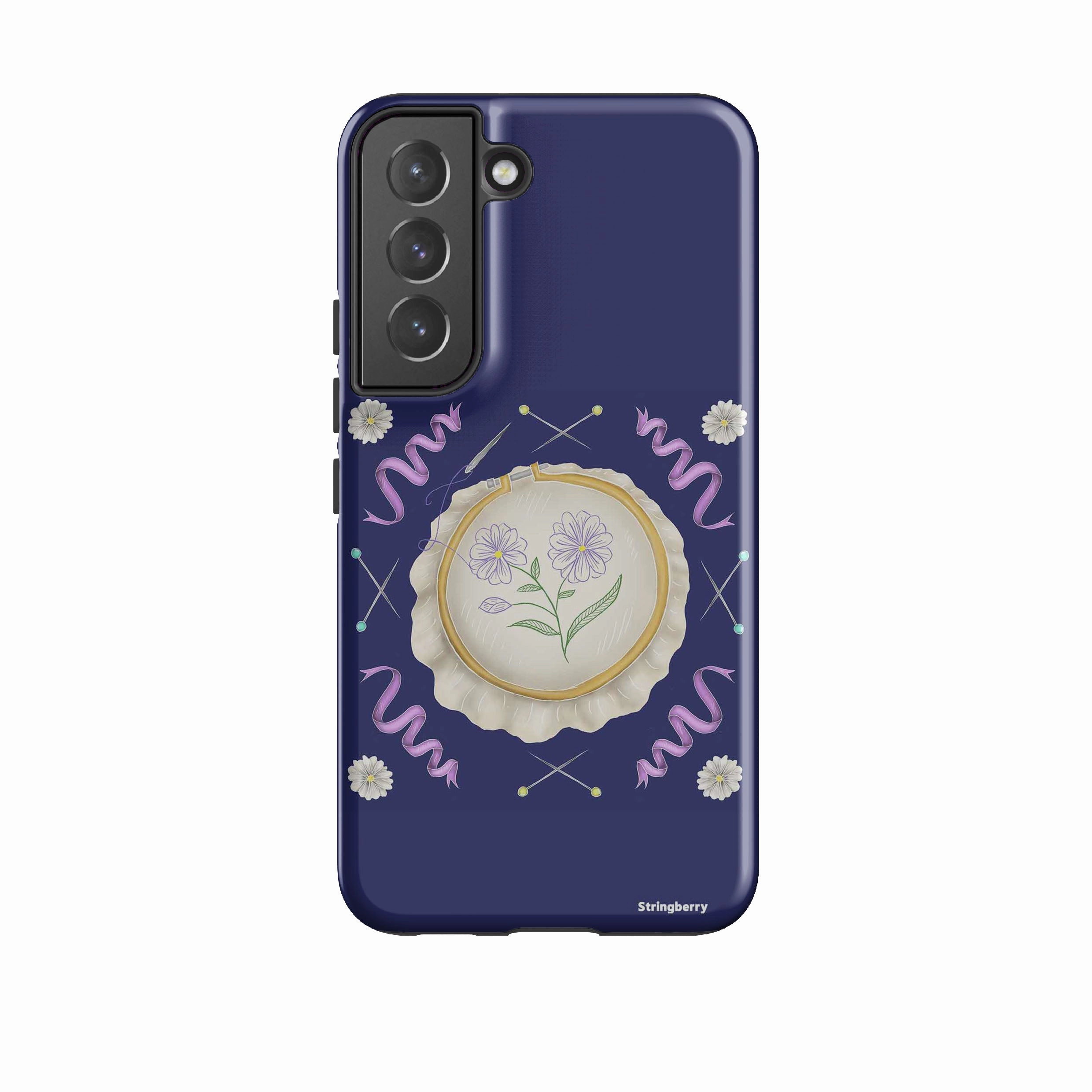 Samsung Tough Case - Daisy Needlework By Catherine Rowe Edge Reinforced Luxury Layer Texture