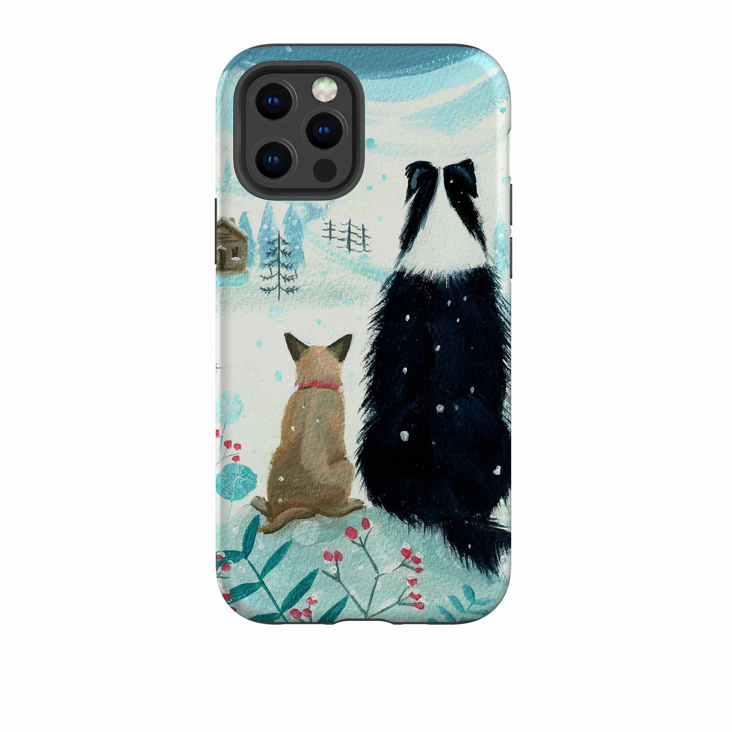 iPhone Tough Case - Dogs Xmas By Mary Stubberfield Stylish Finish Texture