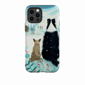 iPhone Tough Case - Dogs Xmas By Mary Stubberfield Stylish Finish Texture
