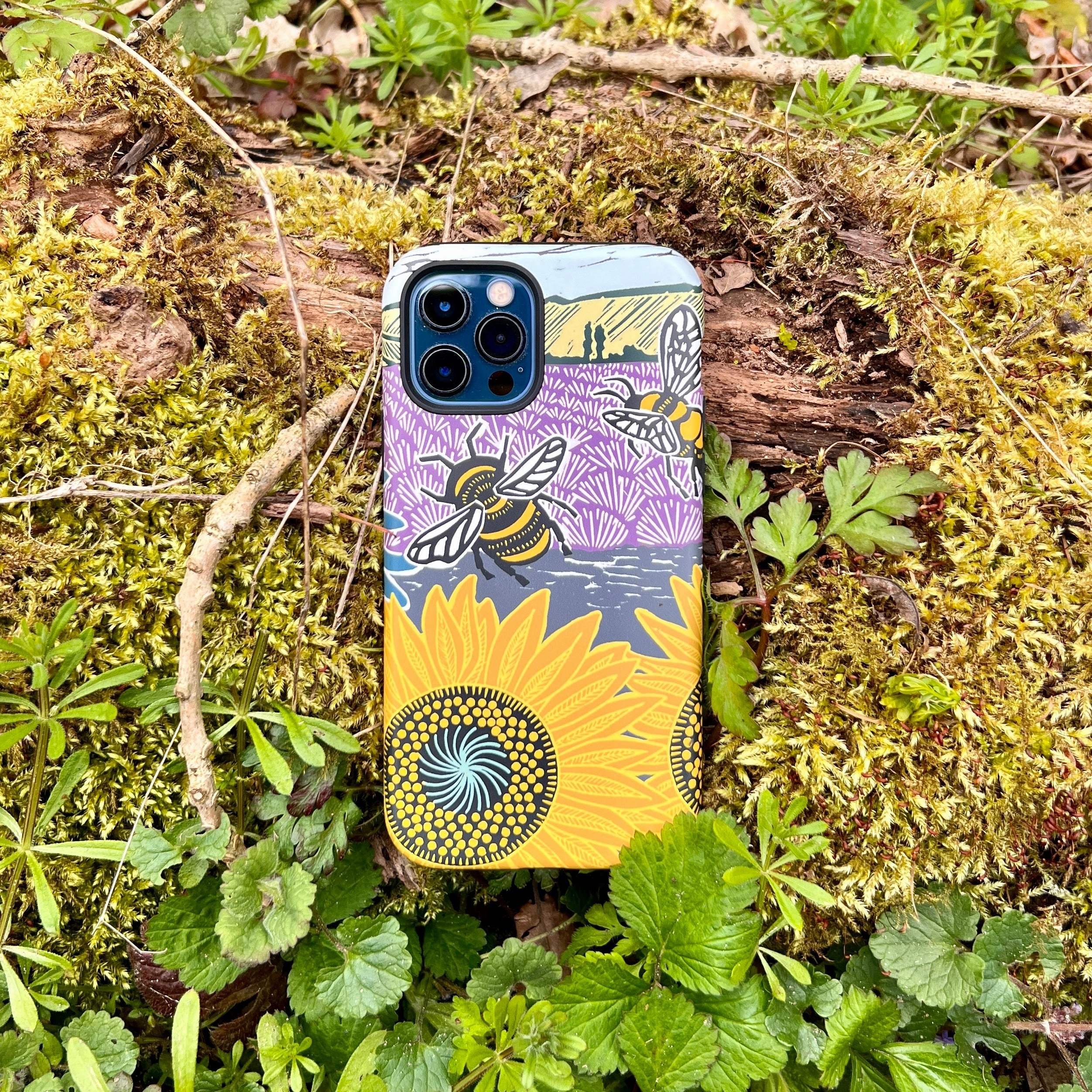 Modern Look iPhone Tough Case - Bees And Sunflowers By Kate Heiss