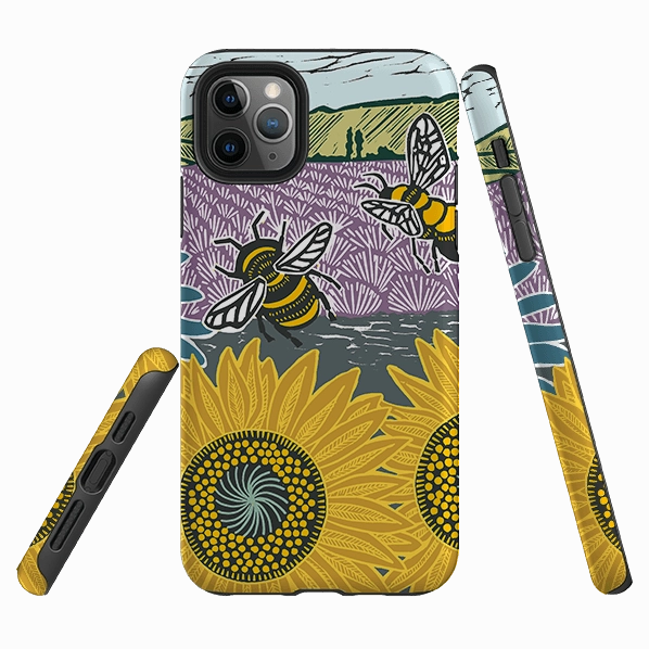 iPhone Tough Case - Bees And Sunflowers By Kate Heiss Compact Shape Magnetic Mount Compatible
