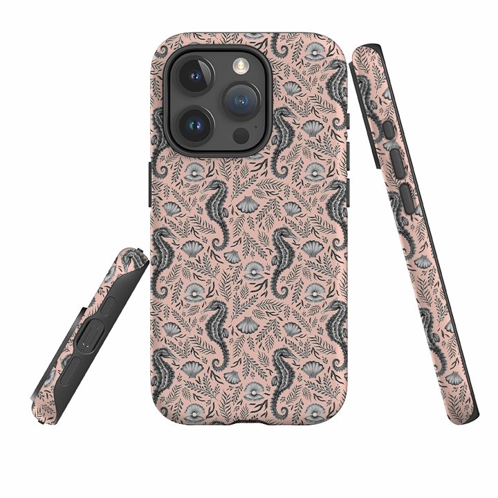 Practical Look Luxury Accent iPhone Tough Case - Seahorse Coral By Catherine Rowe
