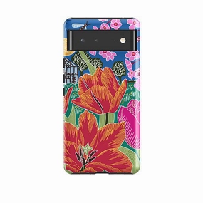 Durable Build Quality Hybrid Pattern Google Tough Case -  Tulip By Kate Heiss