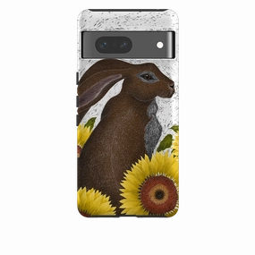 Google Tough Case -  Hare With Sunflowers By Catherine Rowe Textured Grip Scratch Resistant