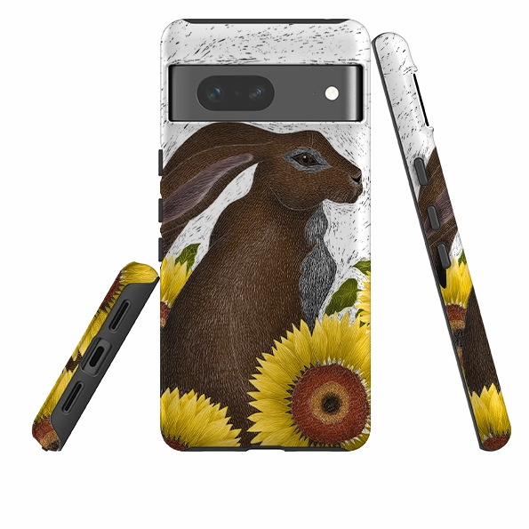 Durable Detail Google Tough Case -  Hare With Sunflowers By Catherine Rowe
