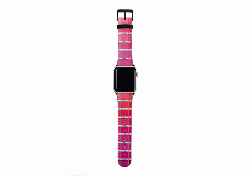 Pink Chromology By Kitty Joseph Apple Watch Strap Modern Activity Style Vegan Leather