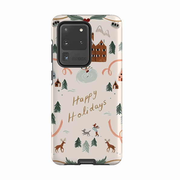 Metal Texture Samsung Tough Case - Happy Holidays By Bex Parkin