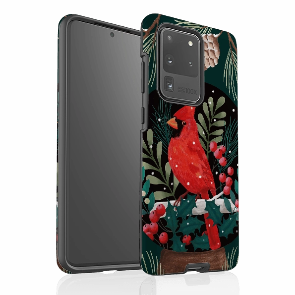 Minimal Edge Design Samsung Tough Case - Red Cardinal By Bex Parkin