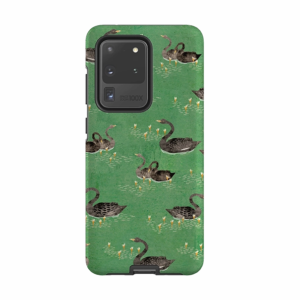 Durable Quality Protective Texture Layer Samsung Tough Case - Swans Green By Katherine Quinn