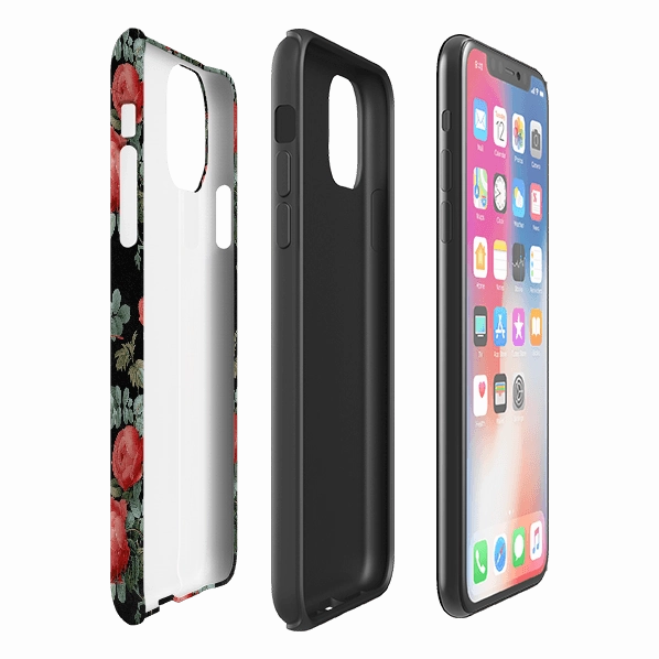 Premium Build Layer Customizable Option iPhone Tough Case - Dragons And Roses