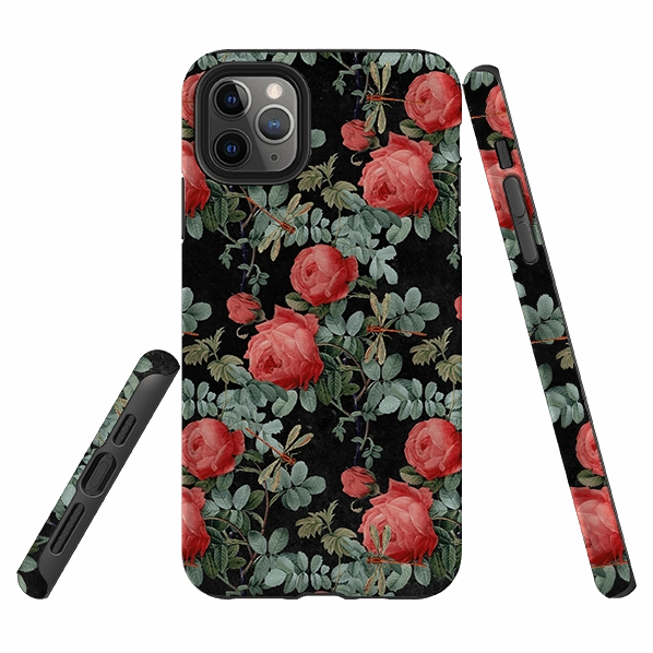 iPhone Tough Case - Dragons And Roses Outdoor Protection Casual Design