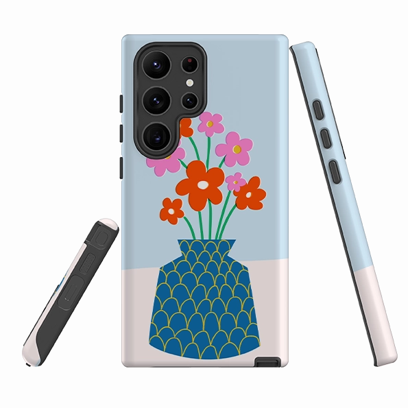Enhanced Comfort Student Friendly Samsung Tough Case - Floral Vase II