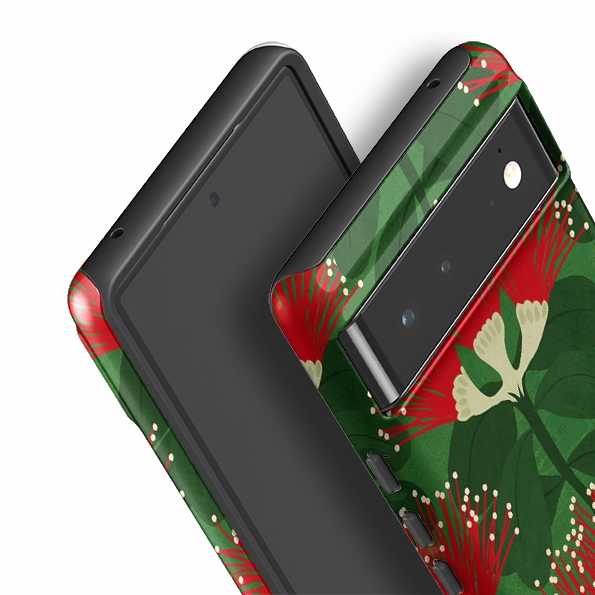 Comfort Shield Google Tough Case -  Pohutukawa Green And Red By Katherine Quinn