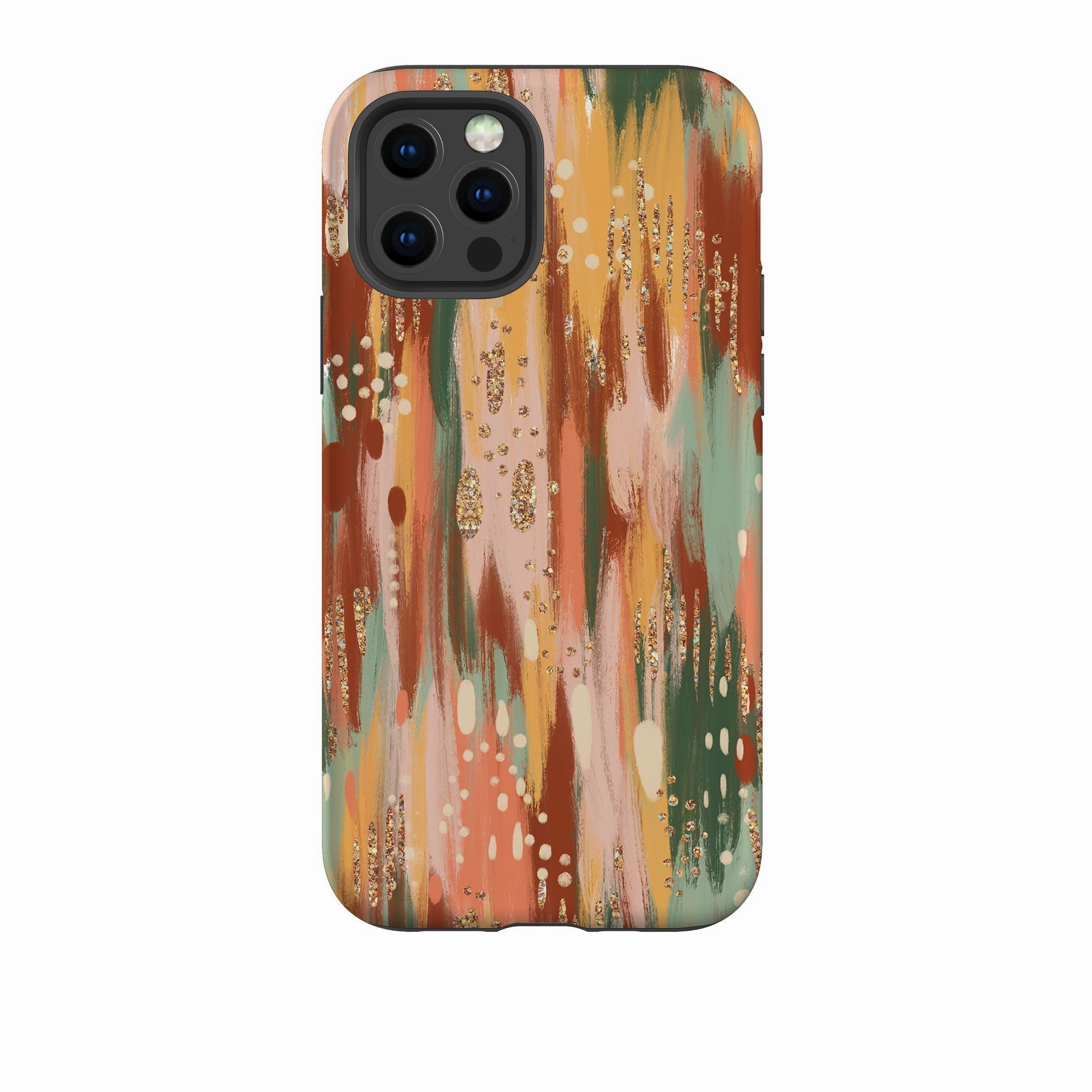 Soft Grip Comfort Design Layer iPhone Tough Case - Autumn Drops II