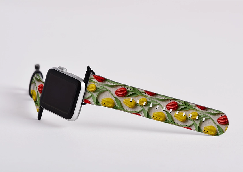 Eindhoven Tulips Apple Watch Strap Customizable length Replacement Band