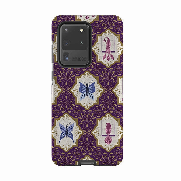Rugged Build Texture Tough Exterior Samsung Tough Case - Wingframes Purple By Jenny Zemanek