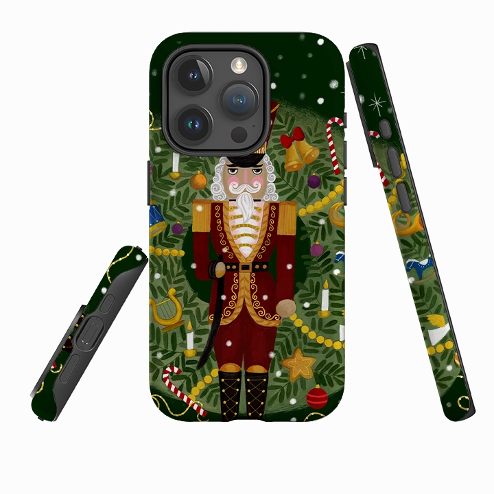 Hand Friendly Color Finish iPhone Tough Case - Red Nutcracker By Bex Parkin