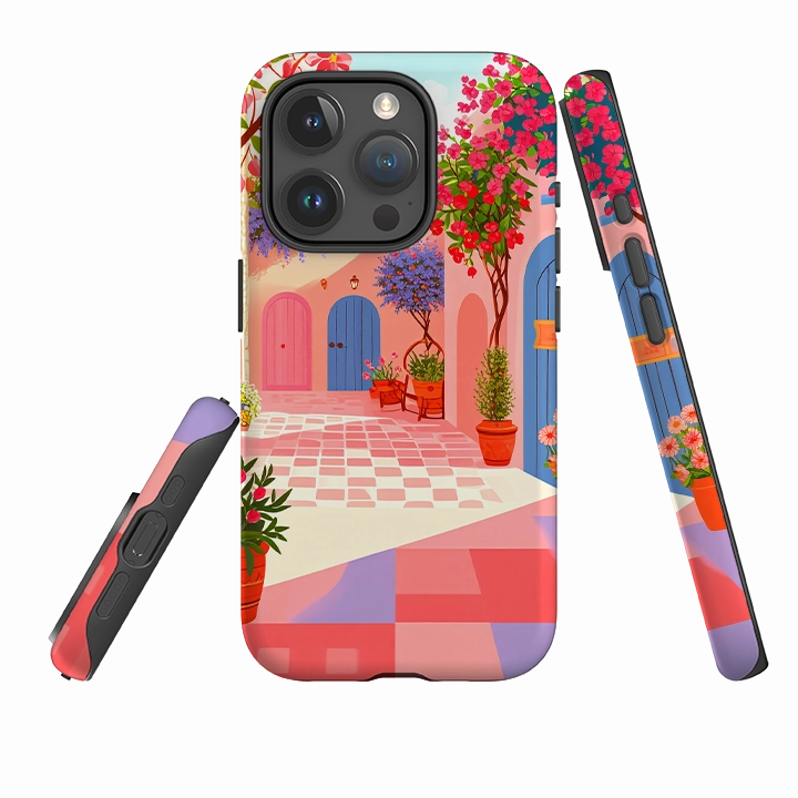 iPhone Tough Case - Spanish Garden Hand Friendly Compact Grip