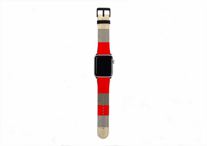 Flexible Soft Finish Apple Watch Strap- Paris Chroma Horizontal Stripe