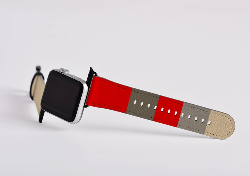 Comfortable Fit Light Fabric Apple Watch Strap- Paris Chroma Horizontal Stripe